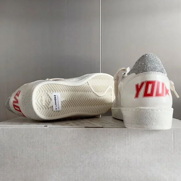 Golden Goose Women's Silver Tail Beige Star Dirty Shoes - Picture 7 of 7